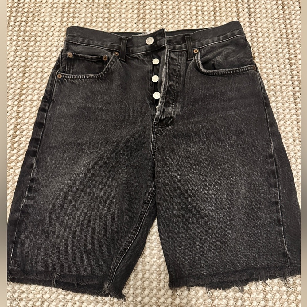 Agolde 90’s short Black Denim Button-Fly Shorts 26